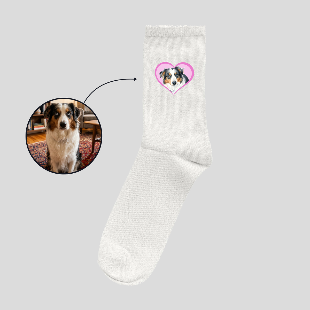 Socken - Aquarell Bild in Herz