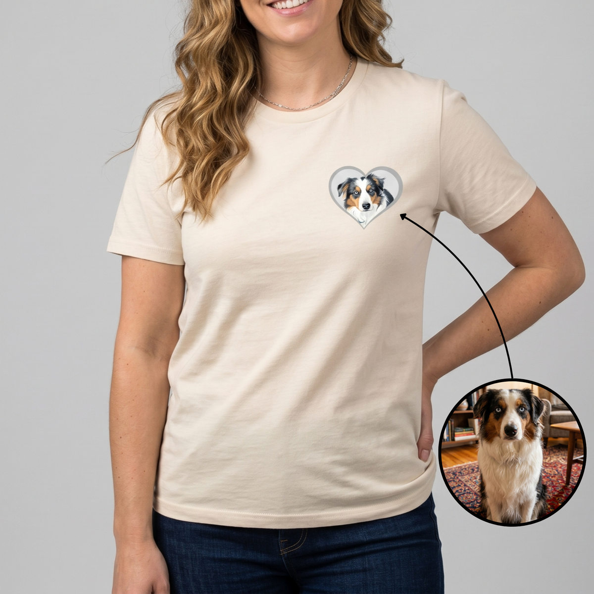 T-Shirt - Portrait in Herz
